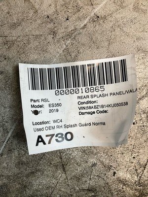 2019 LEXUS ES350 Rear Splash Panel Valance OEM 5210806010 with 26k Miles - Image 10