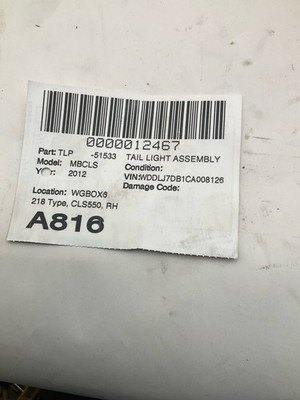 2012-2014 MERCEDES CLS550 W218 Tail Light Assembly Left Driver LEDOEM 2189060358 - Image 6