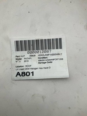 2013-2016 NISSAN PATHFINDER Headlamp Assembly Left Driver Halogen OEM 260603KAB - Image 5