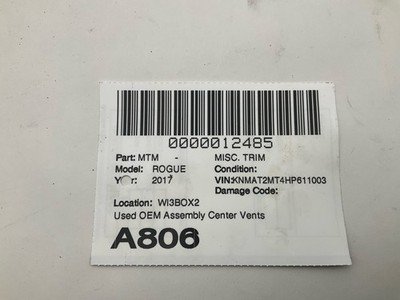 2015-2017 ROGUE EXCEPT SPORT Center Air Vents with Trim Assembly OEM 57k Miles - Image 7
