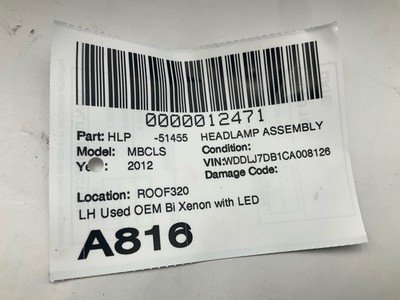 2012-2014 MERCEDES CLS550 W218 Headlamp Assembly Left Driver Bi Xenon OEM - Image 13