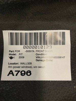 2009-2014 HONDA FIT Front Door Right Passenger Hatchback Milano Red OEM - Image 19