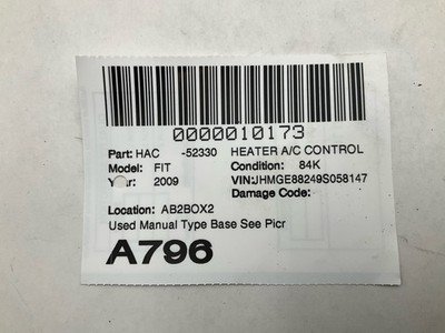 2009-23014 HONDA FIT Heater AC Control Manual Type 84k Miles OEM 79560TK6A01ZA - Image 6