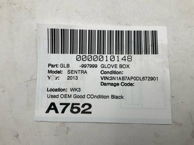 2013-2014 NISSAN SENTRA Glove Box Storage Compartment Charcoal OEM 685203SG0A - Image 8