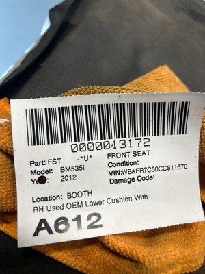 2011-2013 BMW 535i F10 Front Seat Lower Cushion Right Passeneger with Track OEM - Image 6