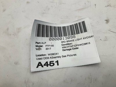2017 FORD PICKUP F150 3rd Brake Light Avoidance Lamp OEM FL3Z13A613C - Image 6