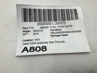 2010-2012 MAZDA CX7 Fuel Tank Door with Gas Cap Black Cherry Mica OEM EH4442410 - Image 5