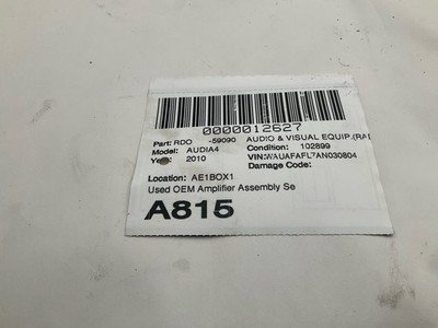 2009-2012 AUDI A4 S4 A5 Radio Audio Amplifier AMP 8T0035223AH 103k Miles OEM - Image 6