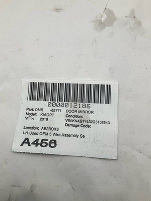 2016-2018 KIA OPTIMA Door Mirror Left Driver 5 Wire Snow White Pearl OEM - Image 6