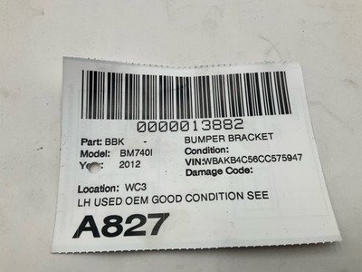 2011-2012 BMW 740Li F02 Front Bumper Bracket Left Driver Support Deformation OEM - Image 5