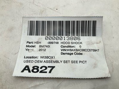 2011-2012 BMW 740Li F02 Front Hood Shocks Sold as Pair 121k Miles OEM - Image 5