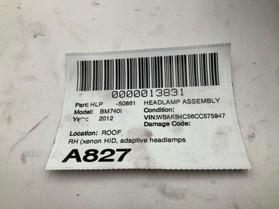 2011-2012 BMW 740Li F02 F01 Headlamp Assembly Right Passenger HID Adaptive AHL - Image 10