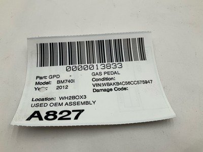 2011-2012 BMW 740Li F02 Gas Pedal Accelerator Throttle Sensor Black OEM 121k - Image 6