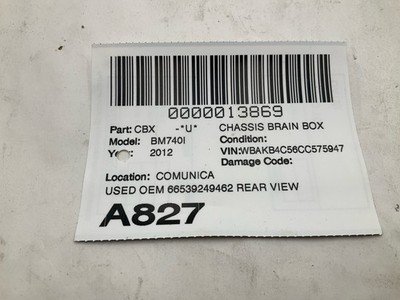 2012 BMW 740Li F02 Rear View Camera Control Module OEM 66539249462 - Image 5