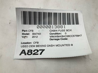 2011-2015 BMW 740Li F01 F02 Cabin Fuse Box Behind Dash Mounted OEM 923442101 - Image 7