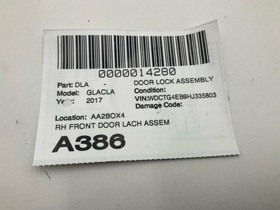 2017 MERCEDES X156 GLA250 Front Right Passenger Door Lock Actuator OEM 121k - Image 8