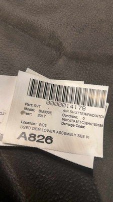 2017 BMW F30 330E Lower Radiator Shutter Air Duct Grille Moulding OEM - Image 16