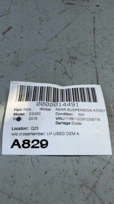 2013-2018 LEXUS ES350 Left Rear Suspension without Crossmember 59k Miles OEM - Image 11