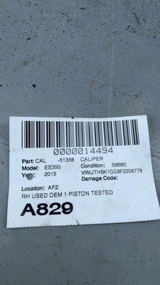 2013-2018 LEXUS ES350 Front Right Passenger Brake Caliper 1 Piston Tested OEM - Image 8