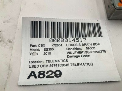 2014-2015 LEXUS ES350 Telematics Transeiver Control Module OEM 8674153045 w/ 59k - Image 5