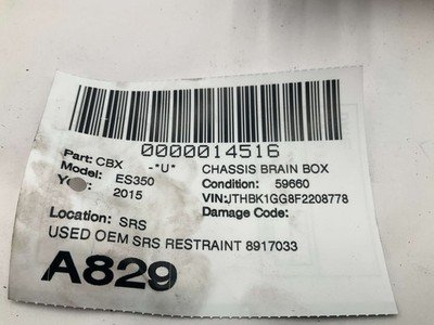 2015 LEXUS ES350 SRS Restraint Control Module OEM 8917033A00 w/ 59k Miles - Image 4