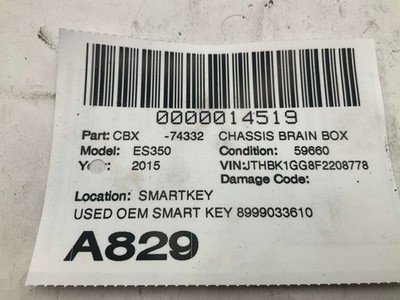 2015-2016 LEXUS ES350 Remote Smart Key Control Module w/ 59k Mile OEM 8999033610 - Image 4