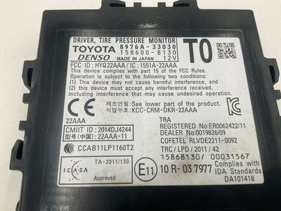 2015 LEXUS ES350 Driver Tire Pressure Control Module w/ 59k Miles OEM 8976A33030 - Image 3