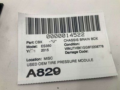 2015 LEXUS ES350 Driver Tire Pressure Control Module w/ 59k Miles OEM 8976A33030 - Image 4
