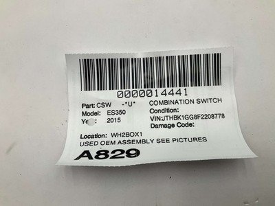 2015-2018 LEXUS ES350 Combination Switch Complete w/ Clockspring 59k Miles OEM - Image 6
