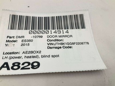 2013-2018 LEXUS ES350 Left Driver Door Mirror 14 Wire Star Fire Pearl White OEM - Image 7