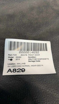 2013-2018 LEXUS ES350 Right Passenger Front Door Star Fire Pearl White 59k OEM - Image 17