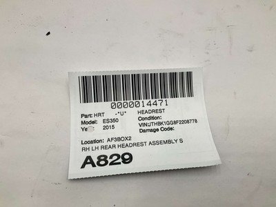 2013-2015 LEXUS ES350 Rear Seat Headrest Left Center Right Complete 59k OEM - Image 3