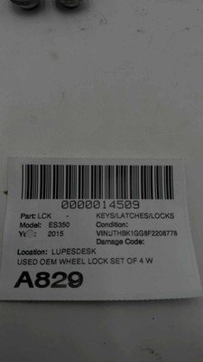 2013-2018 LEXUS ES350 Wheel Rim Lug Nuts Anti Theft Lock w/ Key 59k OEM - Image 6