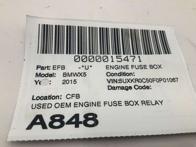 2014-2018 BMW F15 X5 Engine Fuse Box Relay Module 3.0L AWD 75k OEM 928550305 - Image 6