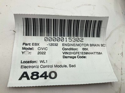 2022-2024 HONDA CIVIC Si 1.5L MT Sedan Engine Control Module OEM 3782064BA01 - Image 6