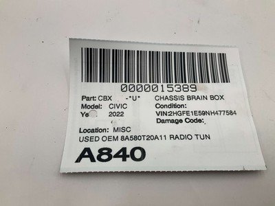 2022-2024 HONDA CIVIC Si Radio Tuner Control Module 66k OEM 8A580T20A11 - Image 4