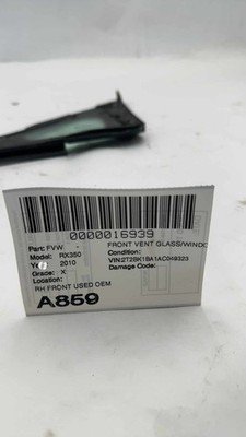 10 11 12 13 14 15 LEXUS RX350 Front Right Passenger Quarter Vent Glass 86k OEM - Image 15