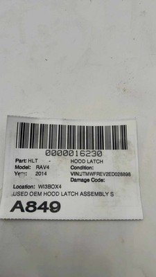 13 14 15 16 17 18 TOYOTA RAV-4 Front Hood Bonnet Latch 104k 535100R030 OEM - Image 6