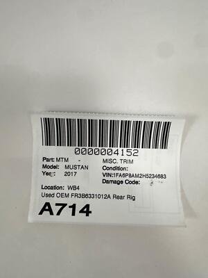 2015-2020 FORD MUSTANG Coupe Quarter Panel Trim Right Rear OEM FR3B6331012A - Image 14