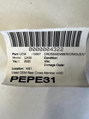 2019-2023 INFINITI QX50 Crossmember Cradle Sub Frame Rear AWD OEM 544015VS0A - Image 12