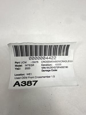 2023-2024 ACURA INTEGRA 1.5L Crossmember Cradle Subframe Front OEM - Image 11