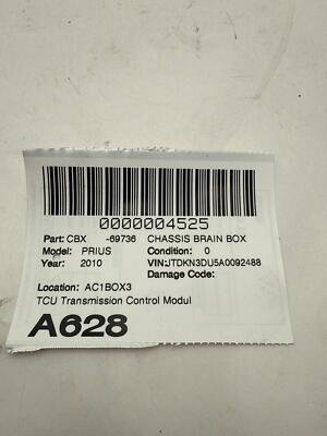 2010-2011 TOYOTA PRIUS TCU Transmission Control Module OEM 8953575010 - Image 7