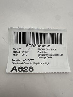 2010-2015 TOYOTA PRIUS Front Console Overhead Console Map Dome Light OEM - Image 8