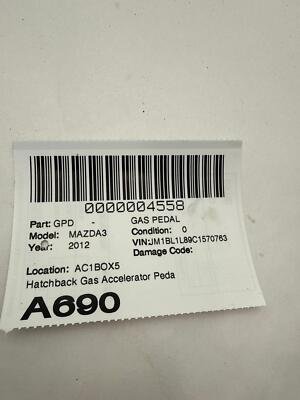 2012-2013 MAZDA 3 Hatchback Gas Accelerator Pedal With Sensor OEM - Image 8