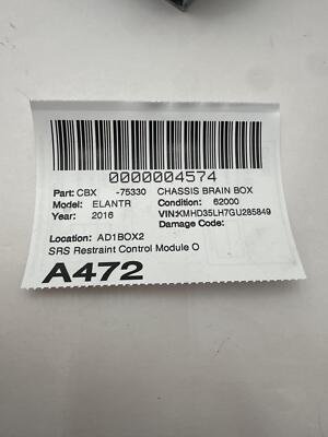 2016-2017 HYUNDAI ELANTRA GT SRS Restraint Control Module OEM 95910A5600 - Image 6
