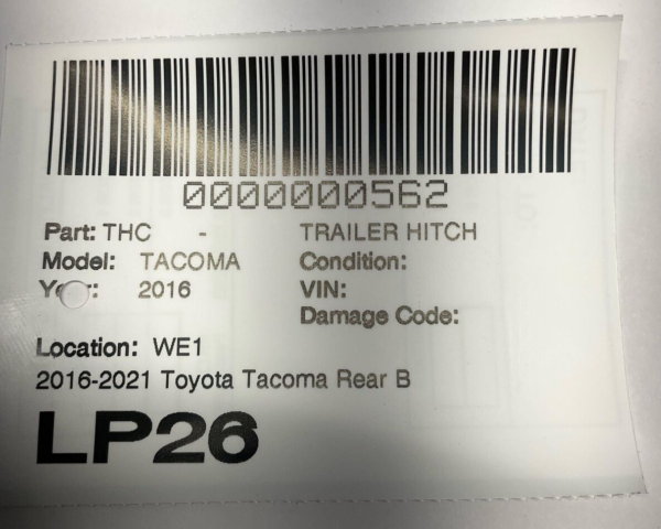 2016 Toyota Tacoma Tow Hitch Steel Oem - Image 7