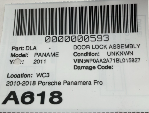 2010-2018 Porsche Panamera Front Driver Side Lock Latch Actuator OEM 970542311 - Image 2