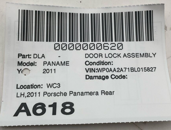 Lh2011 Porsche Panamera Rear Door Lock Assembly Oem - Image 7