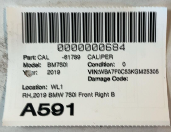 2016-2019 Bmw 750i Front Right Brake Caliper Oem - Image 5