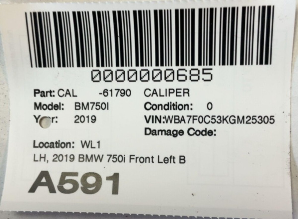 2016-2019 Bmw 750i Front Left Brake Caliper Oem - Image 6